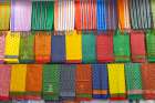 Saudi Arabia, Mecca, Jeddah, Al-Balad. Colorful cloth in the Al-Balad historical district of Jeddah Art Print
